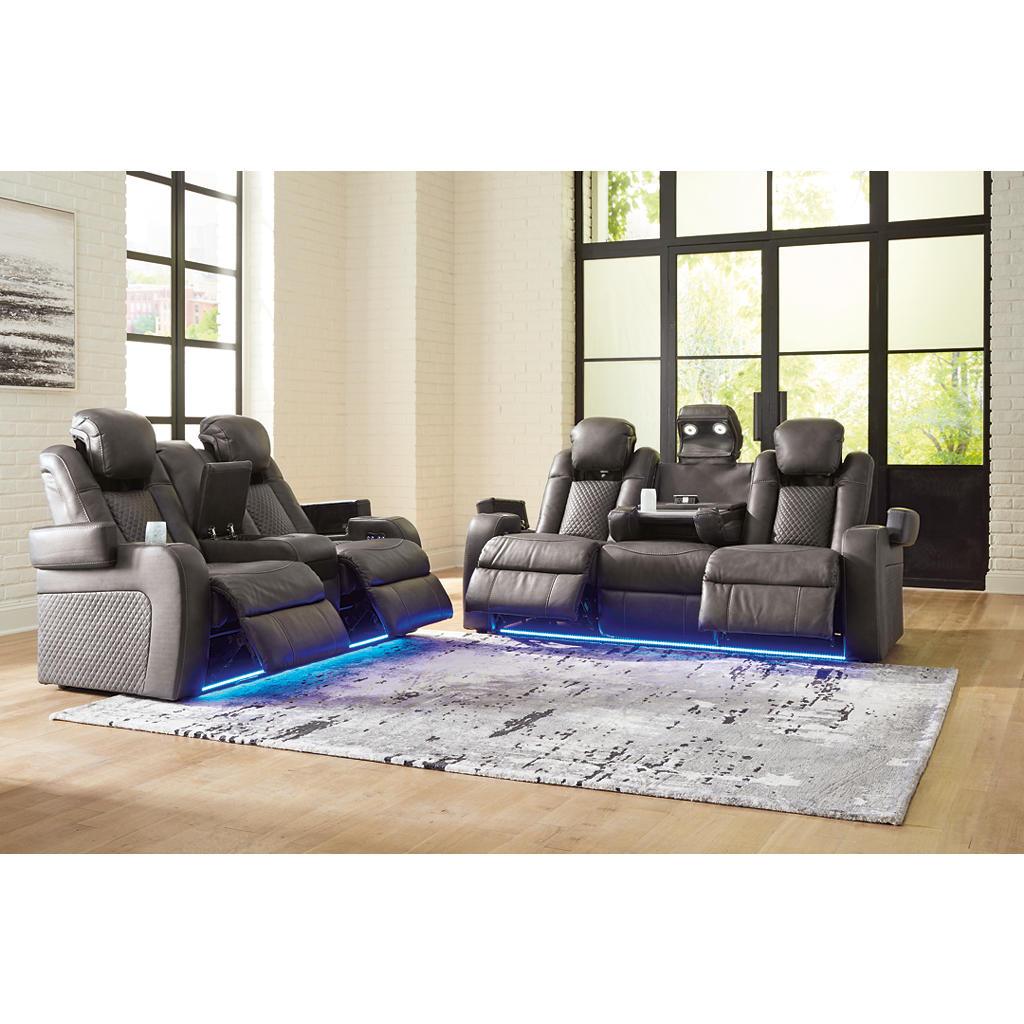 Fyne-Dyme Shadow power reclining sofa and loveseat