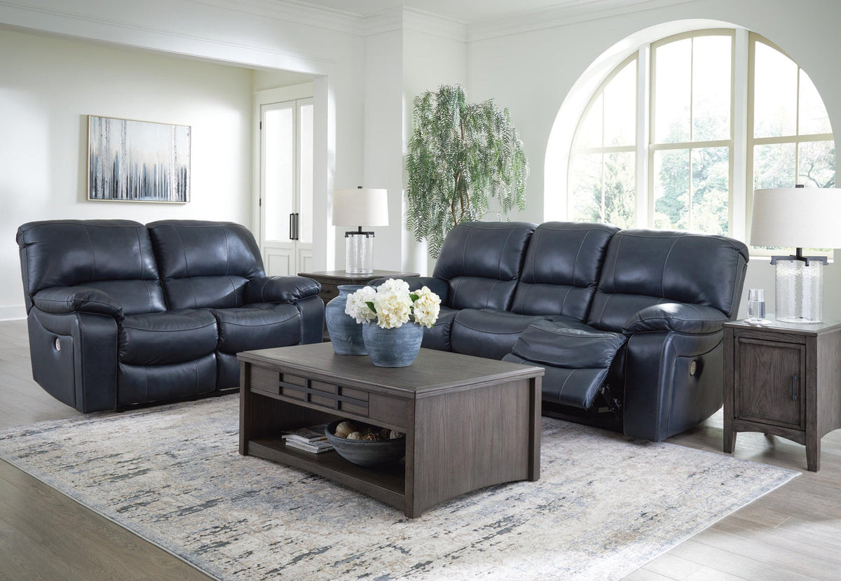 Leesworth Ocean power reclining sofa and loveseat