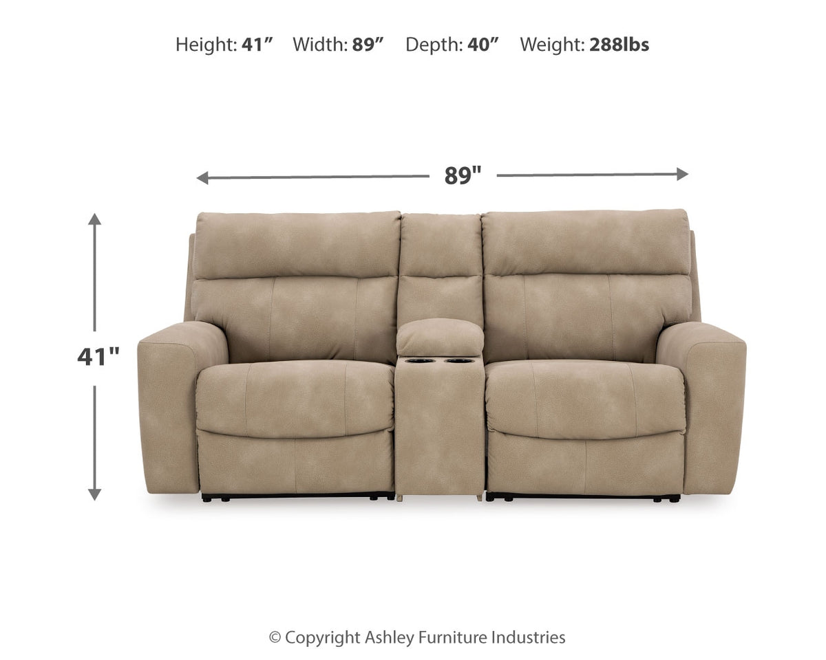 Next-Gen DuraPella Sand loveseat pair with console