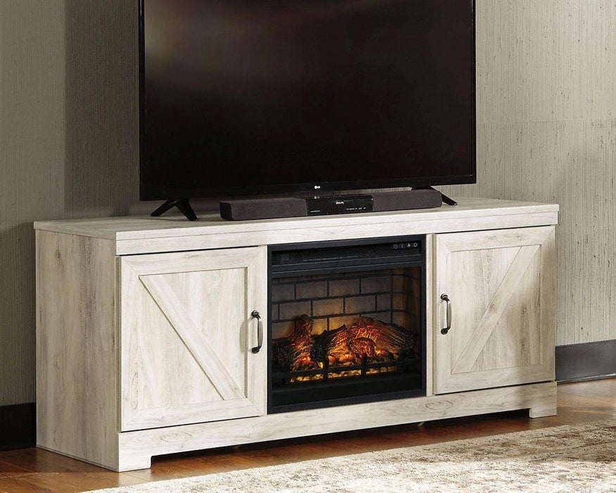 Bellaby electric fireplace TV stand — log insert 2