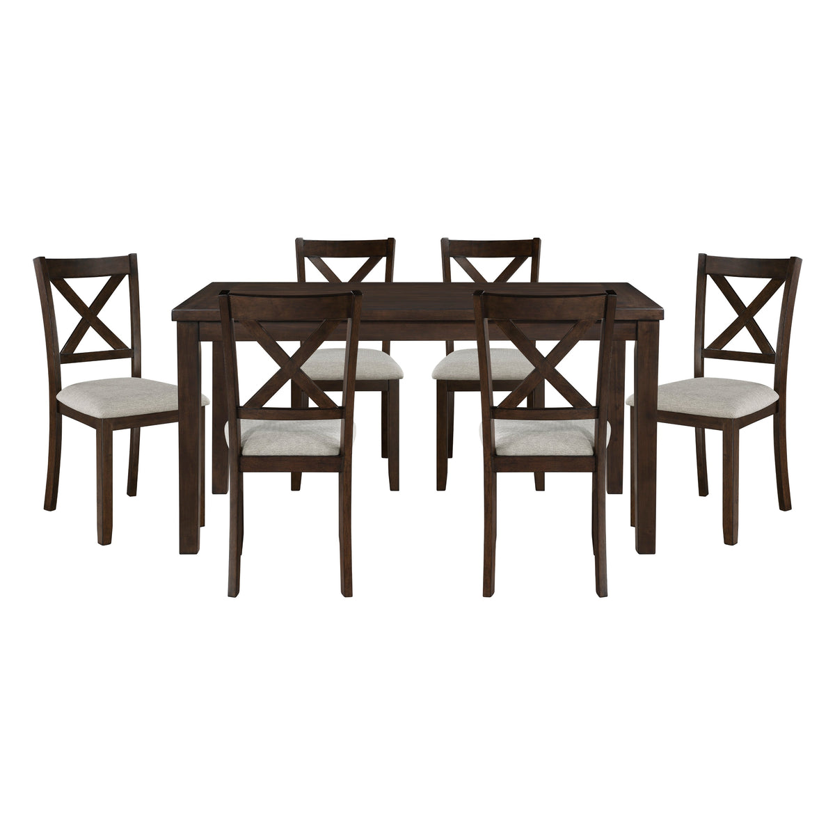 Challis 5905 dark cherry dining table with six chairs