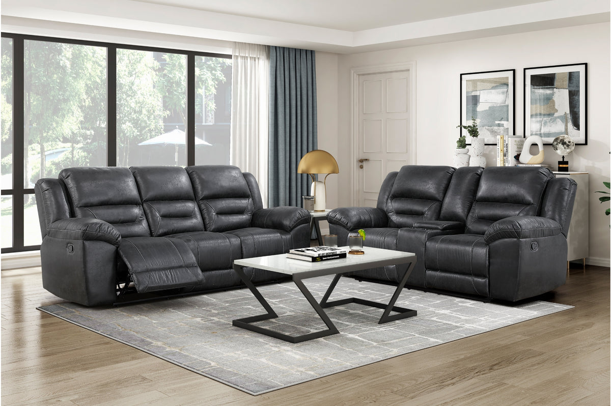 Homelegance Hazen Black 2pc Sofa and Love Seat Set