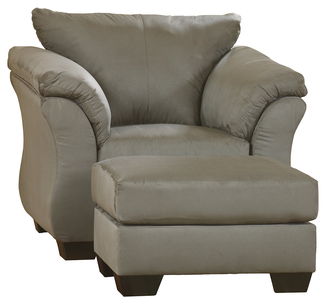 Darcy Cobblestone chair and ottoman