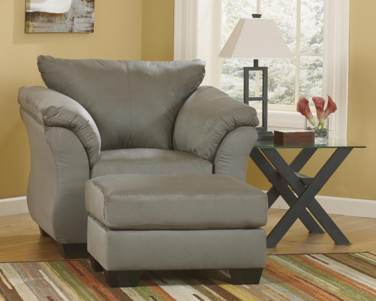 Darcy Cobblestone chair and ottoman