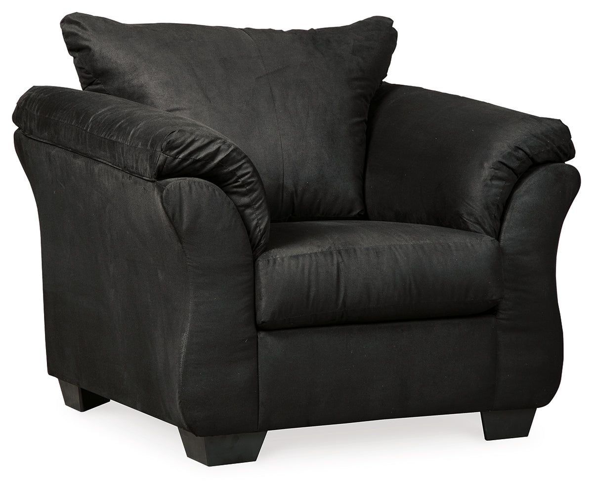 Darcy Black chair and ottoman