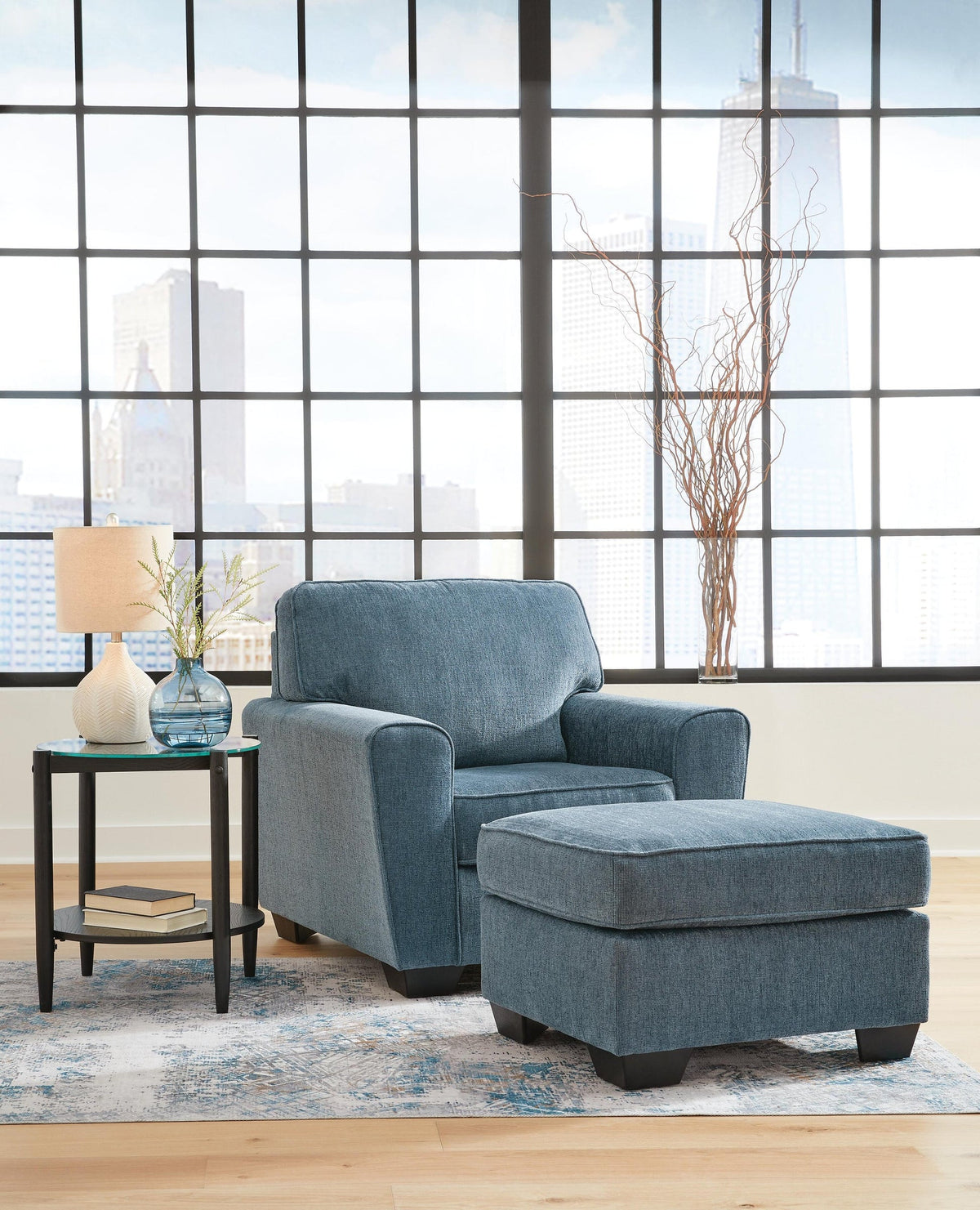 Cashton Chair and Ottoman product view 2