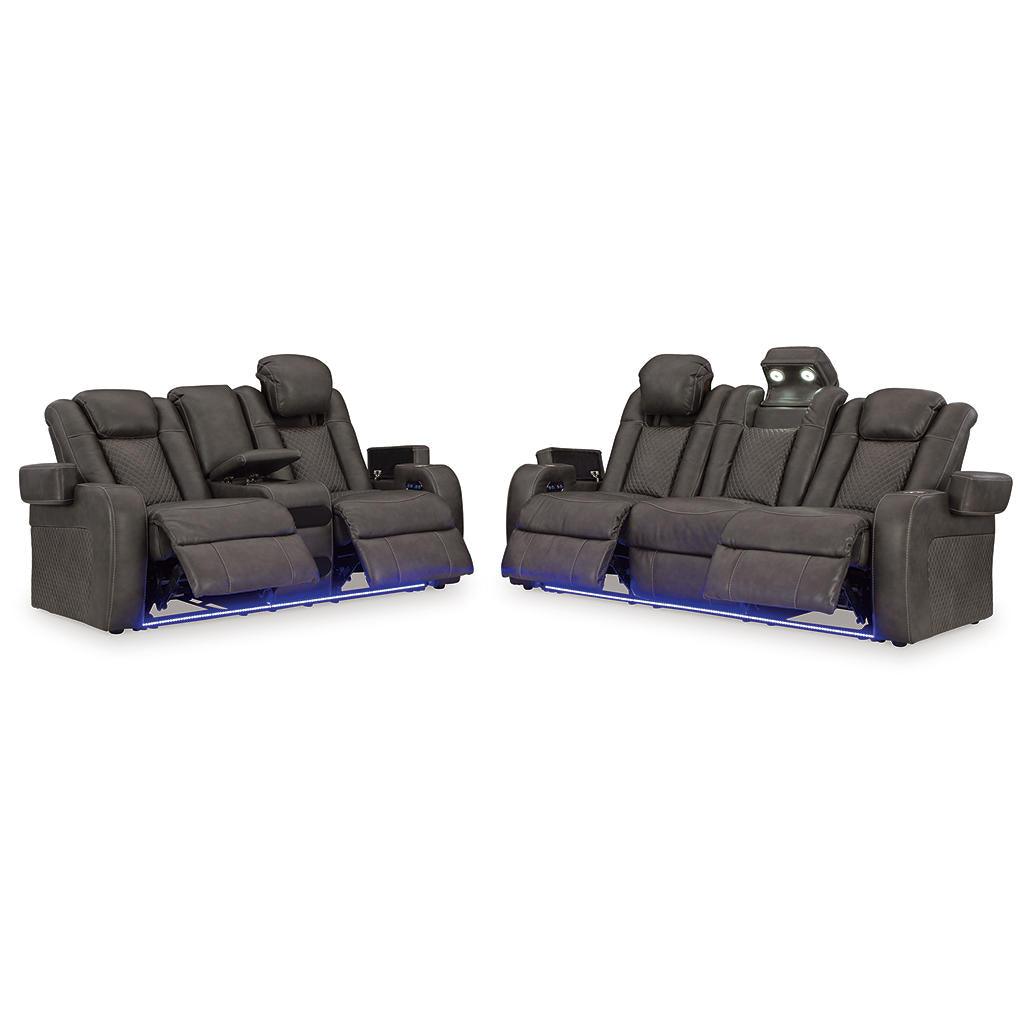 Fyne-Dyme Shadow power reclining sofa and loveseat