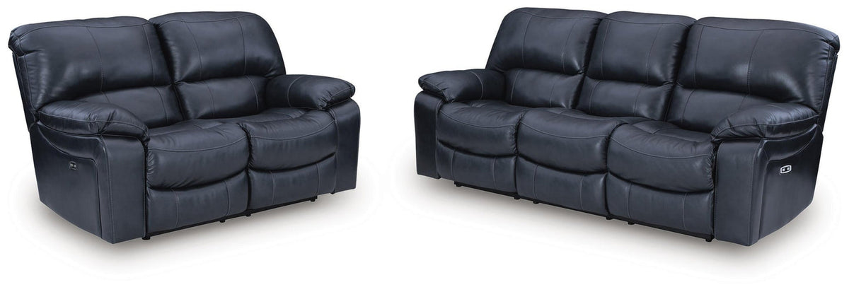 Leesworth Ocean power reclining sofa and loveseat