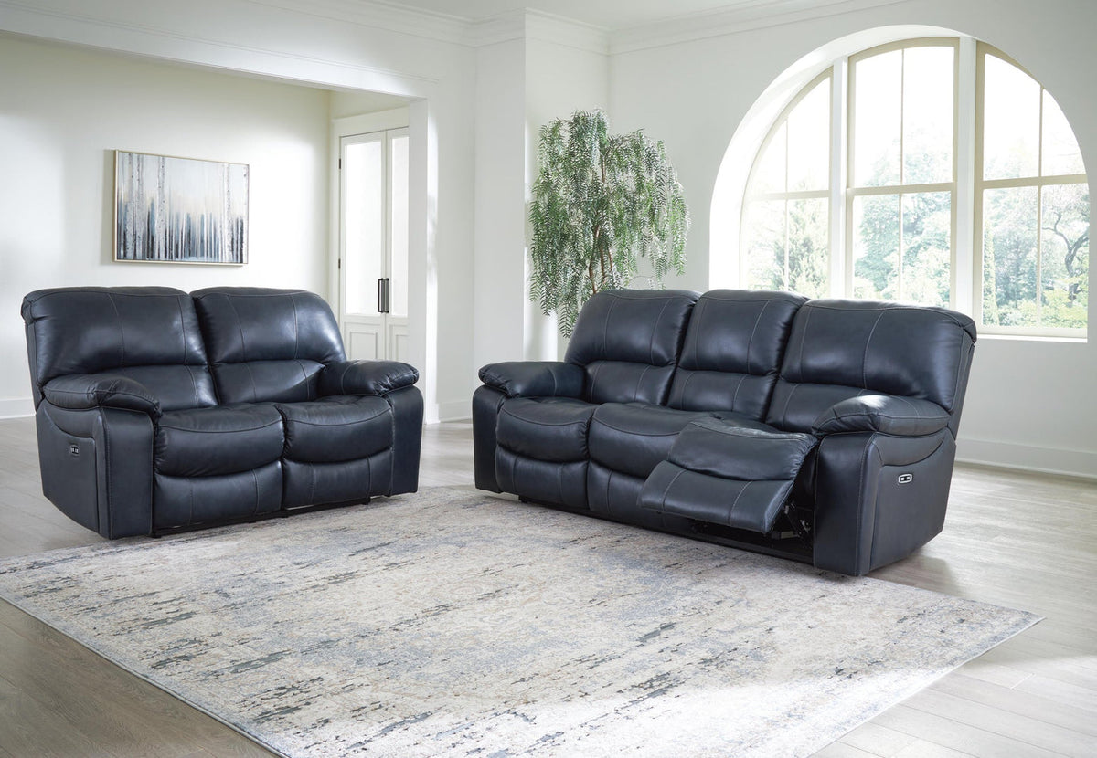 Leesworth Ocean power reclining sofa and loveseat