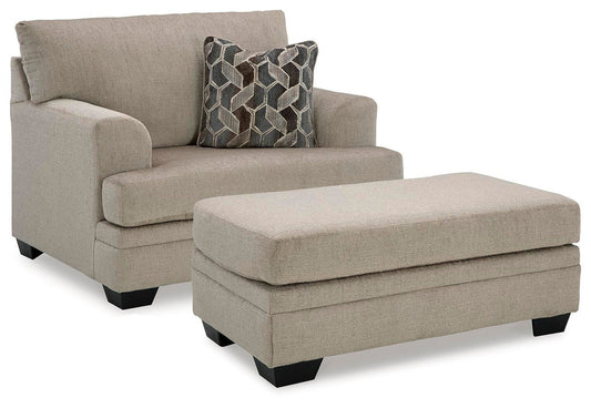 Stonemeade Taupe chair and ottoman