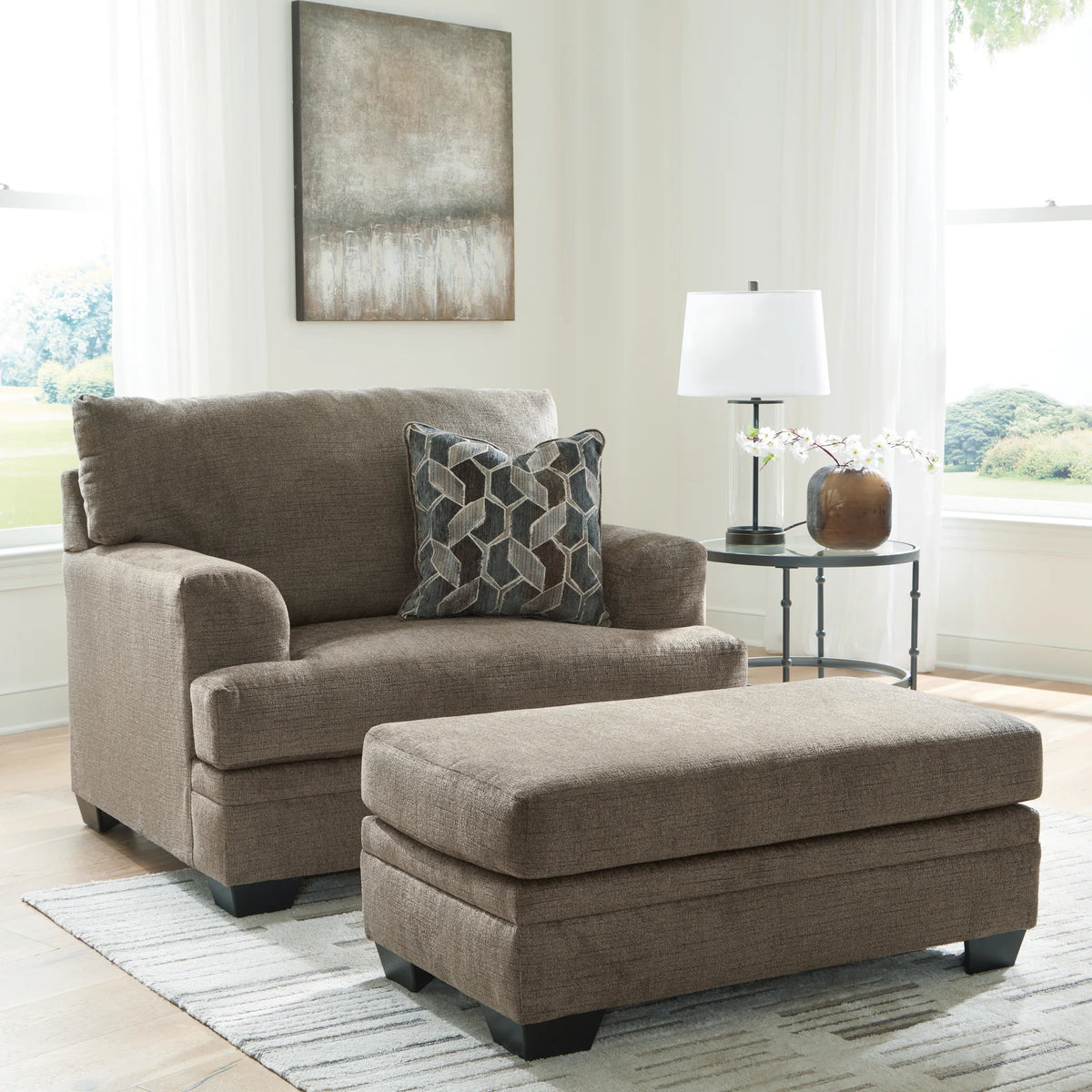 Stonemeade Nutmeg chair and ottoman