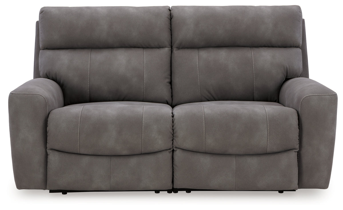 Next-Gen DuraPella Slate loveseat pair with console