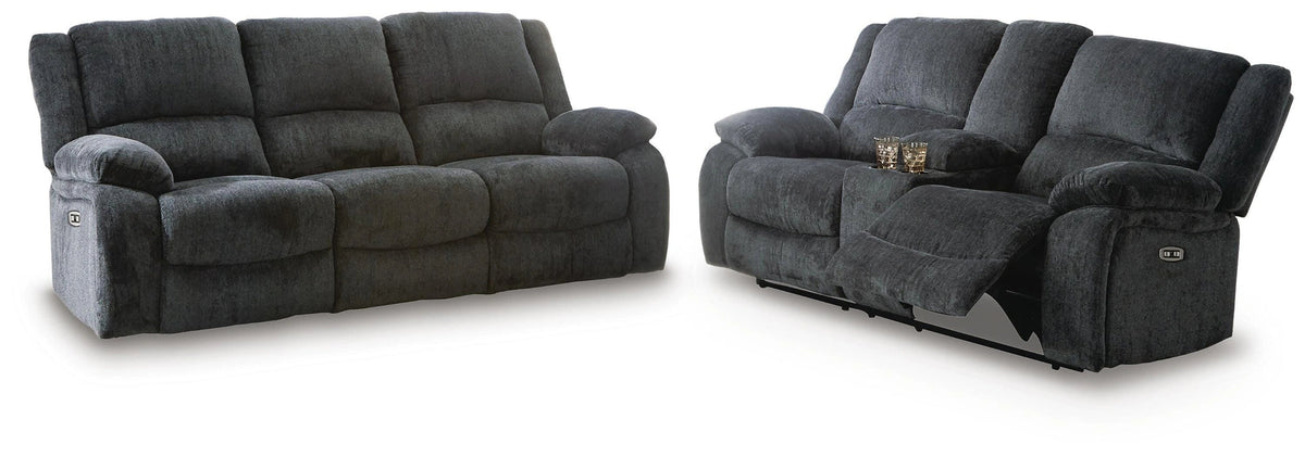 Draycoll Reclining Sofa and Loveseat – Slate — product view 6