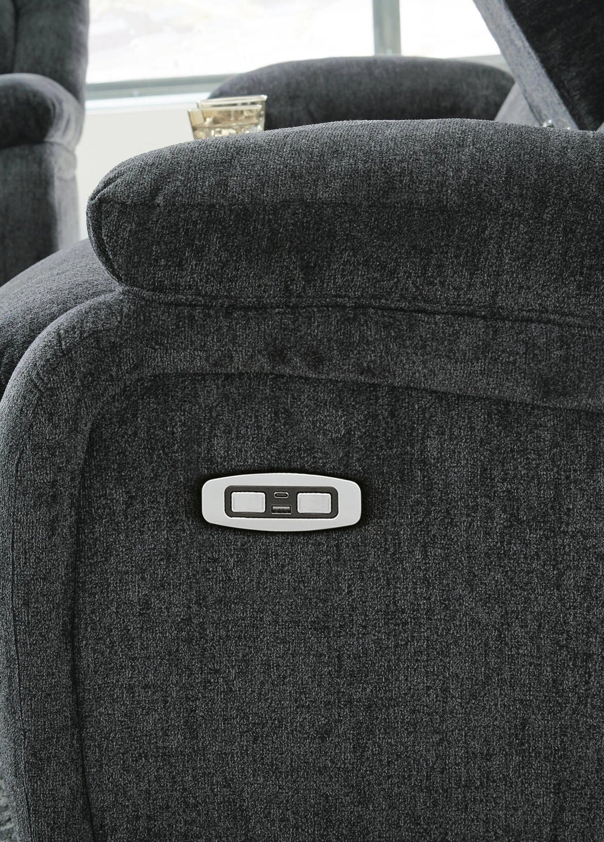 Draycoll Reclining Sofa and Loveseat – Slate — product view 9