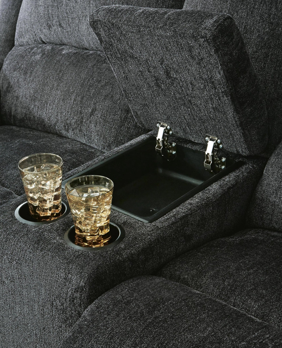 Draycoll Reclining Sofa and Loveseat – Slate — product view 10