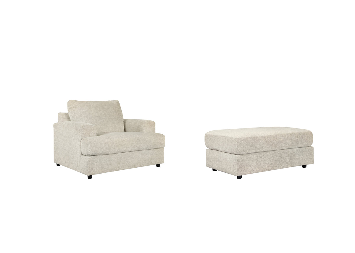 Soletren Chair and Ottoman – Stone — product view 1
