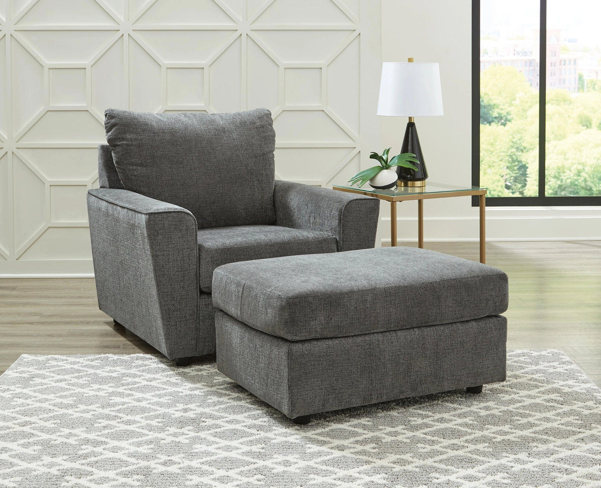 Stairatt Chair and Ottoman – Gravel — product view 1