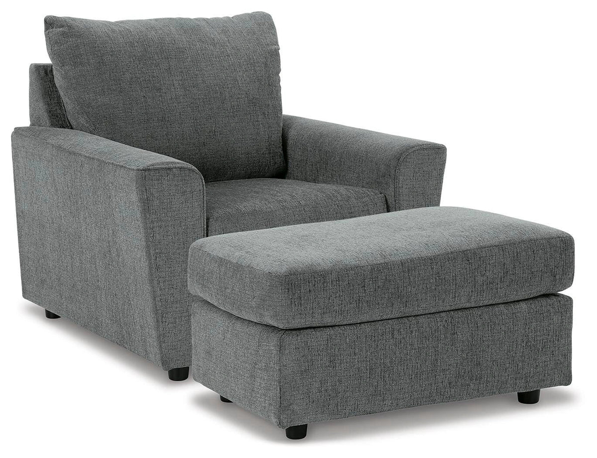Stairatt Chair and Ottoman – Gravel — product view 2