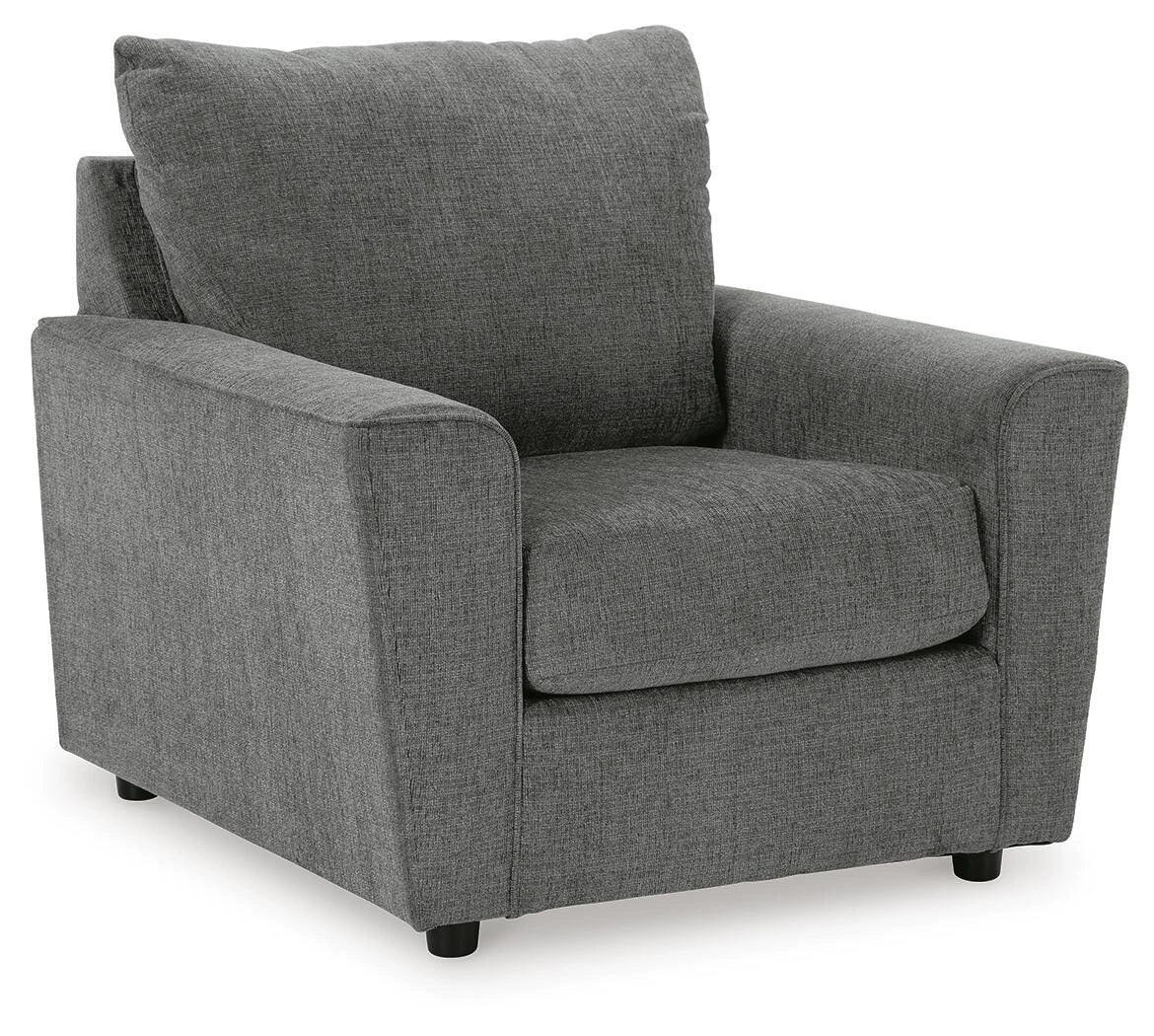 Stairatt Chair and Ottoman – Gravel — product view 4