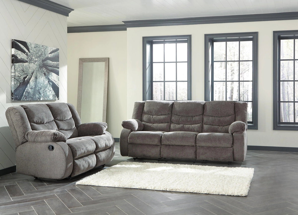 Tulen Reclining Sofa and Loveseat – Gray — product view 1