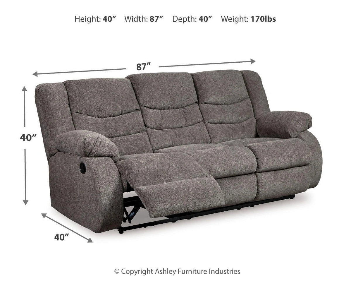 Tulen Reclining Sofa and Loveseat – Gray — product view 5