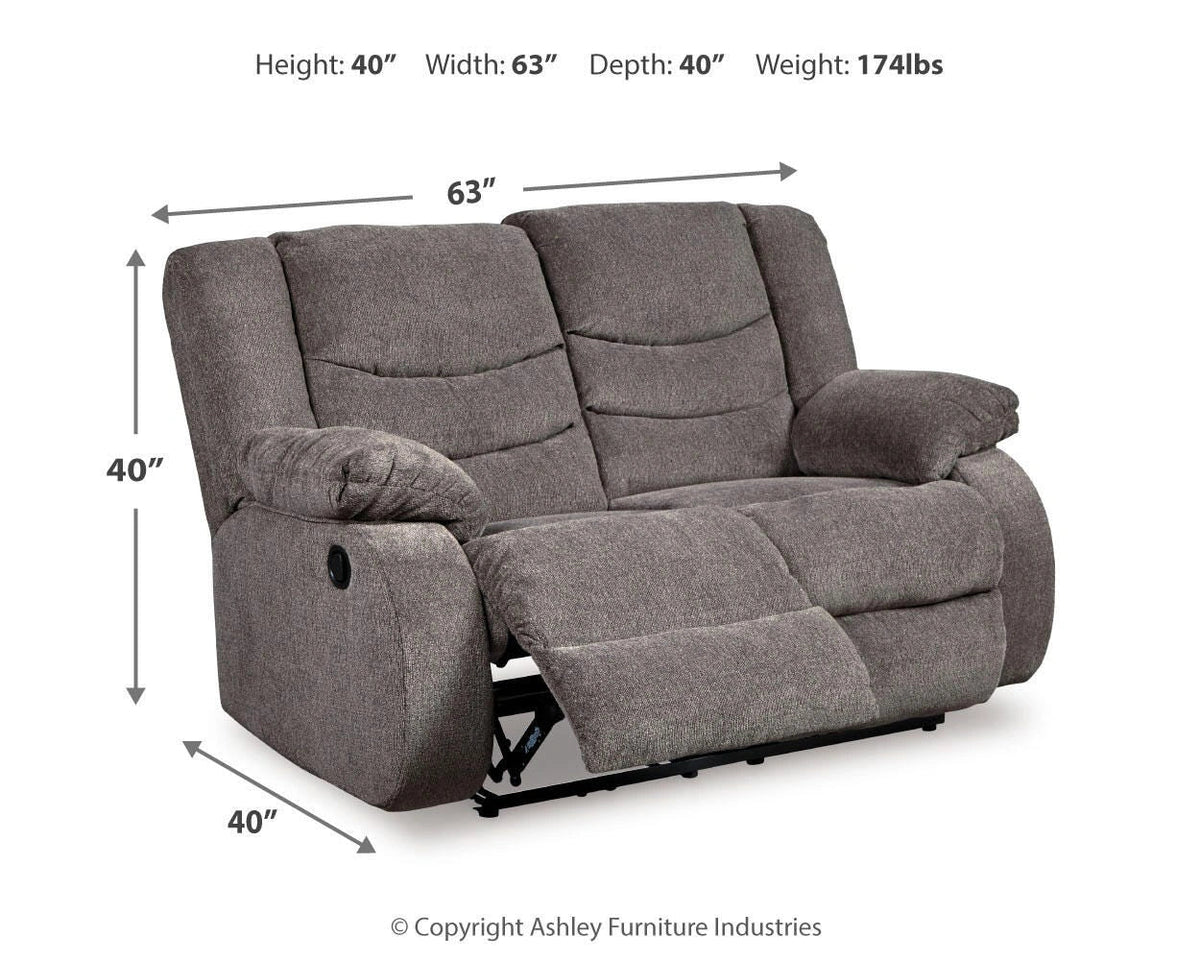 Tulen Reclining Sofa and Loveseat – Gray — product view 6