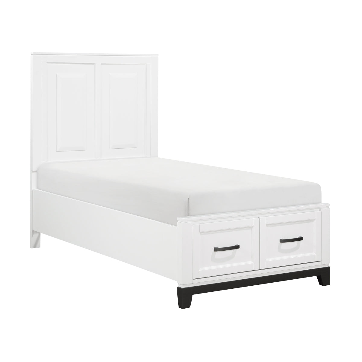 Garretson 1450WHT-1 white Twin storage bed side view