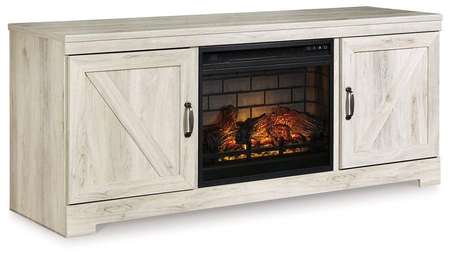 Bellaby electric fireplace TV stand — log insert 1