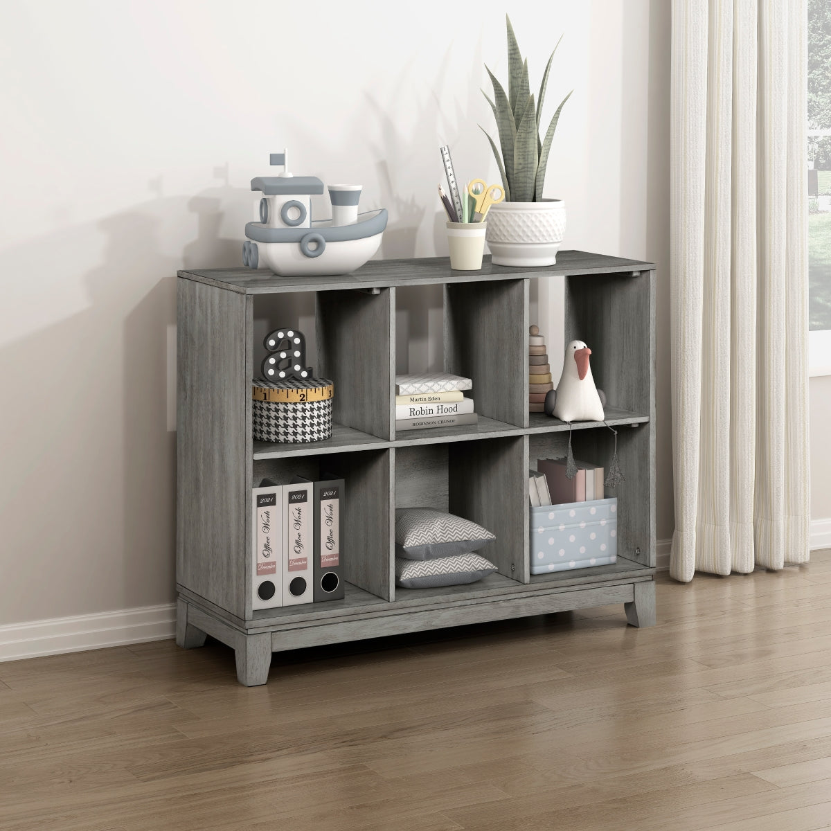 Garretson 1450-17 gray bookcase room view