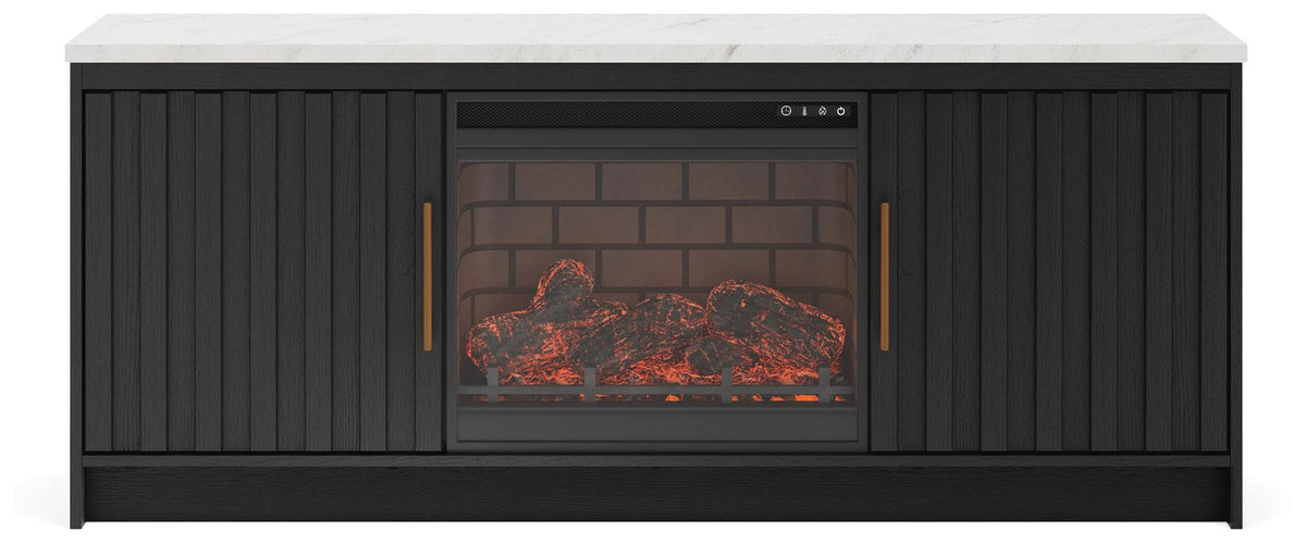 Cadmori electric fireplace TV stand — log insert 4