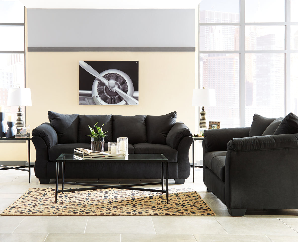Darcy Black sofa and loveseat