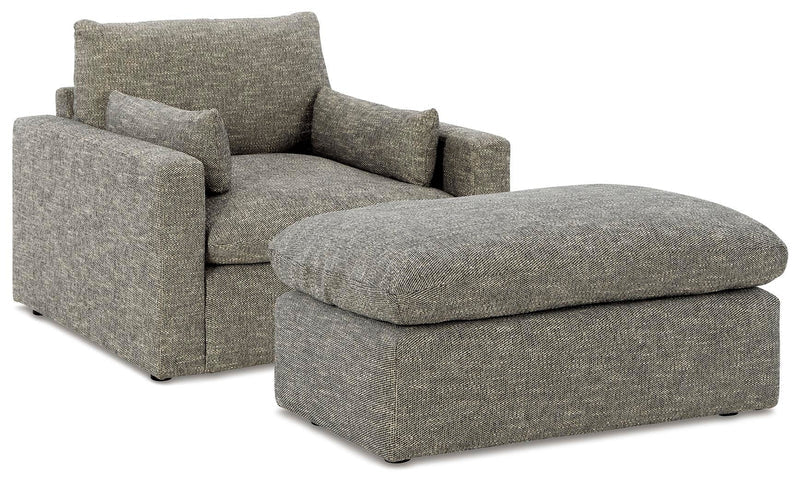 Dramatic Granite chair and ottoman