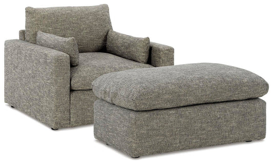 Dramatic Granite chair and ottoman