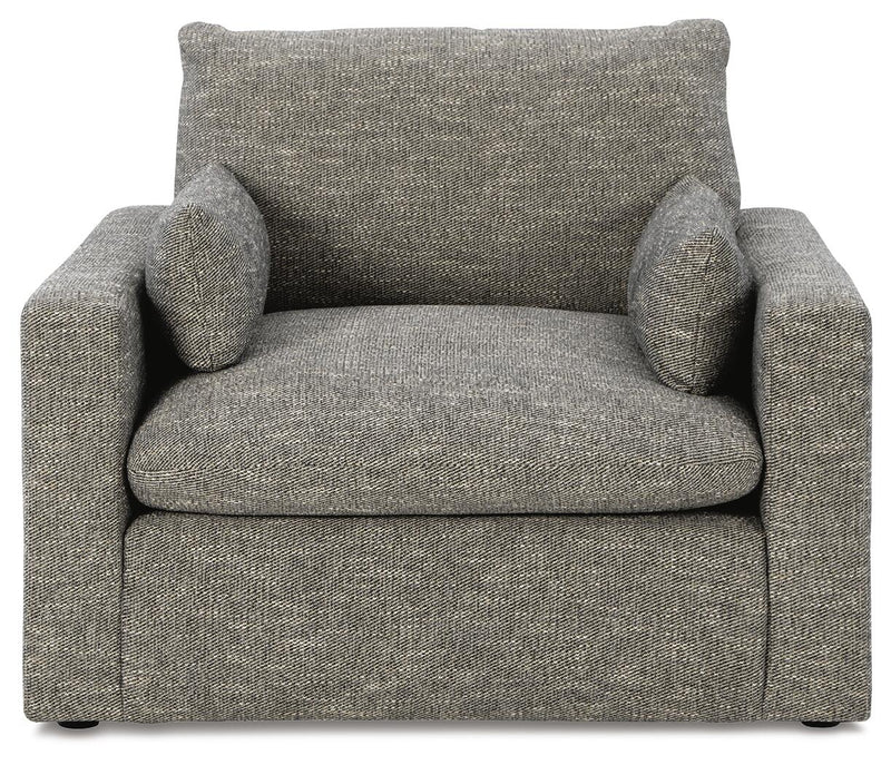 Dramatic Granite chair and ottoman