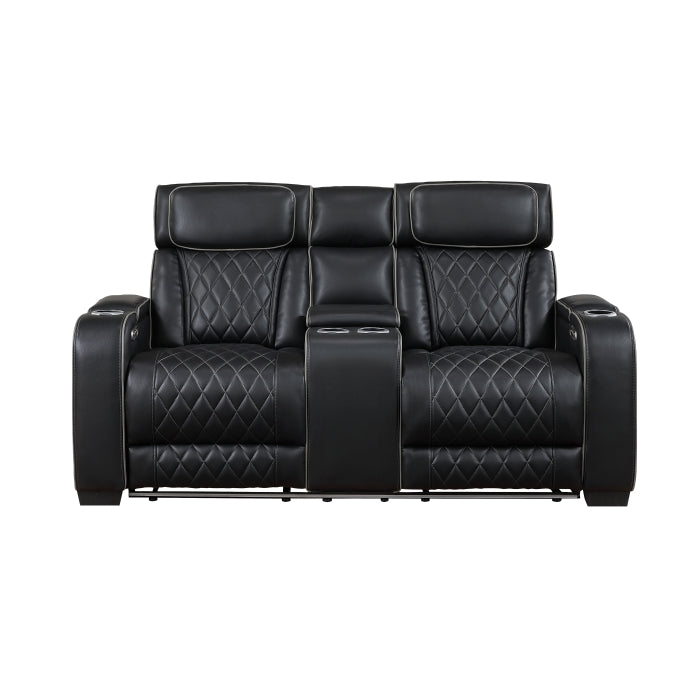 Fairway 2-Piece Power Reclining Sofa & Loveseat Set - Black - view 6