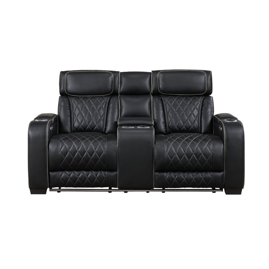 Fairway 2-Piece Power Reclining Sofa & Loveseat Set - Black - view 6
