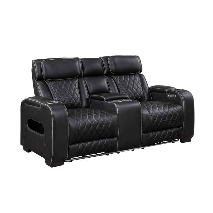 Fairway 2-Piece Power Reclining Sofa & Loveseat Set - Black - view 7