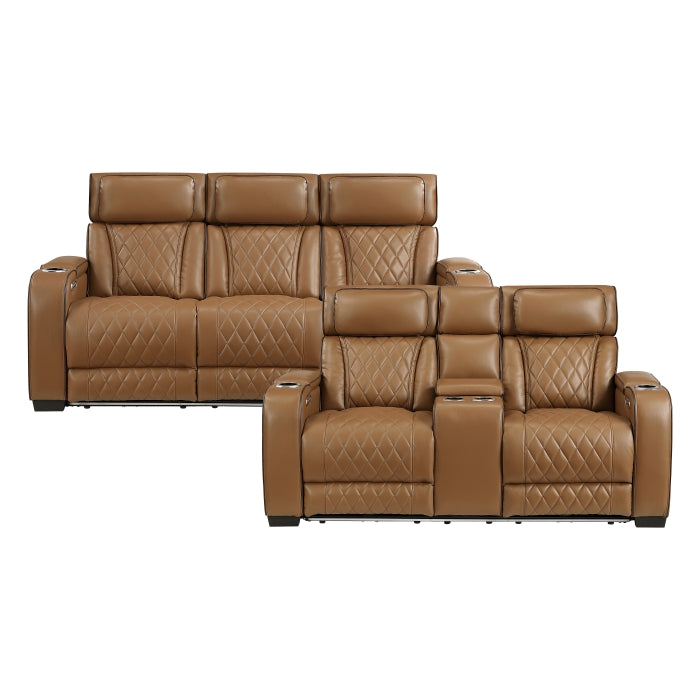 Fairway 2-Piece Power Reclining Sofa & Loveseat Set - Brown - view 1