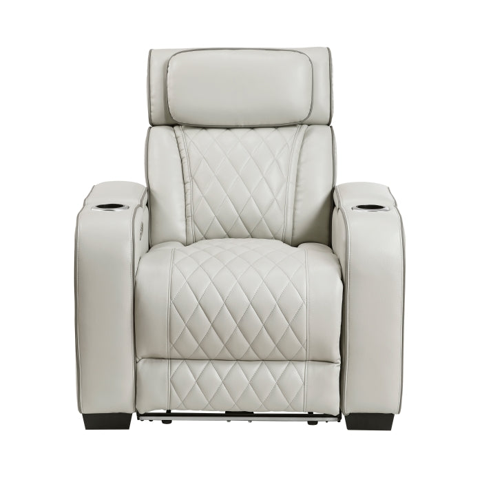 Fairway Power Recliner with Power Headrest & LED Lighting - Taupe - view 1