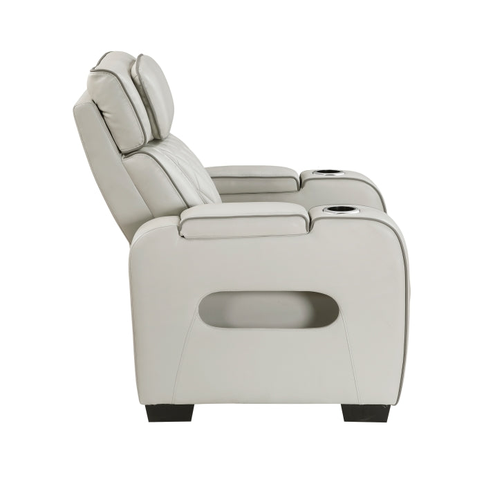 Fairway Power Recliner with Power Headrest & LED Lighting - Taupe - view 3
