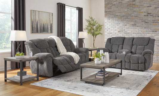 Foreside charcoal reclining set product view 1