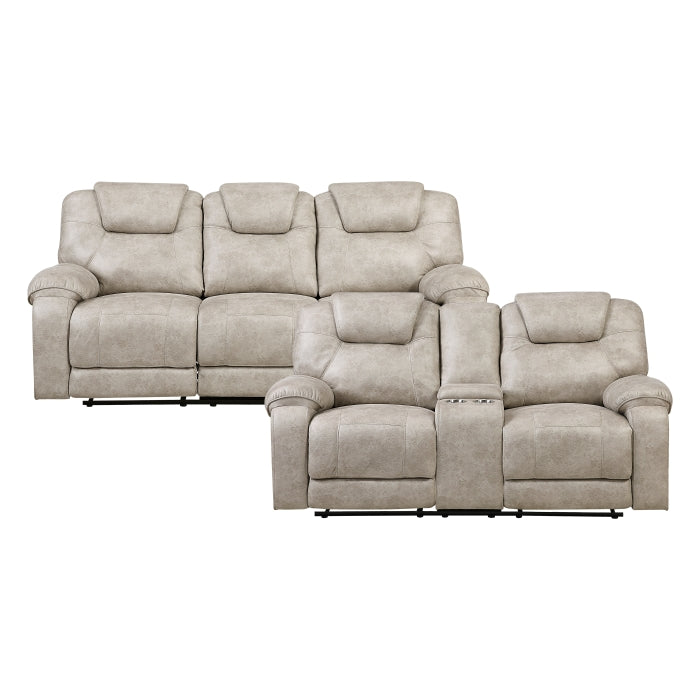 Gainesville pewter sofa and loveseat set - view 1