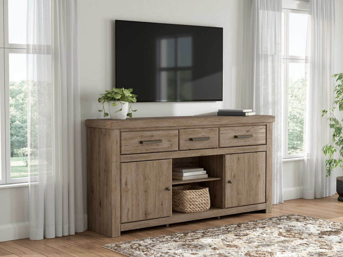 Garistyn 73-inch cabinet; included fireplace insert shown separately