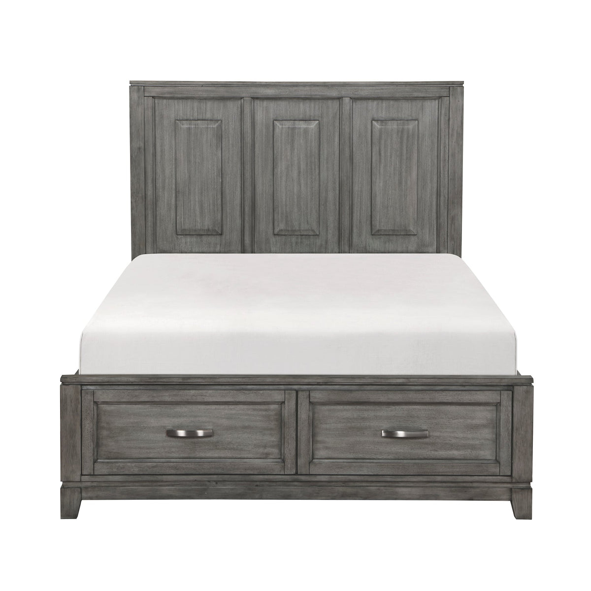 Garretson gray storage platform bed and dresser