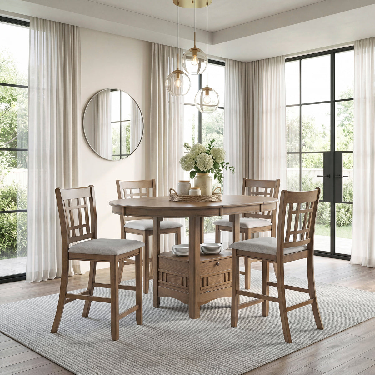 Homelegance brown dining set