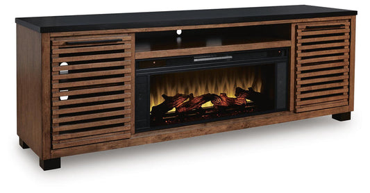 Kallari TV stand with electric fireplace — view 1