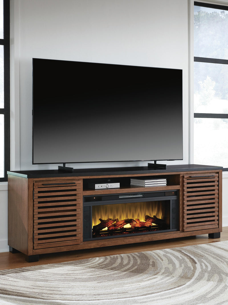 Kallari TV stand with electric fireplace — view 2