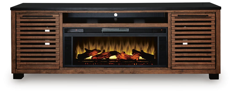 Kallari TV stand with electric fireplace — view 3