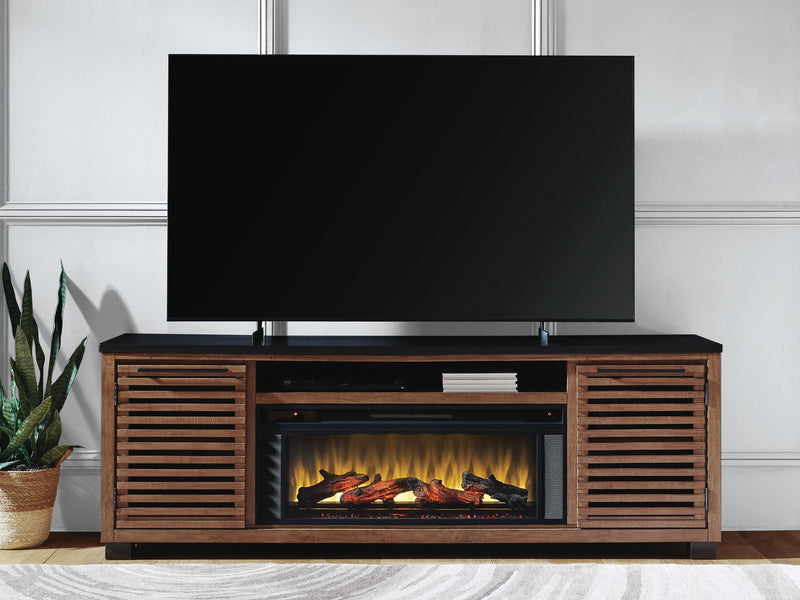 Kallari TV stand with electric fireplace — view 4