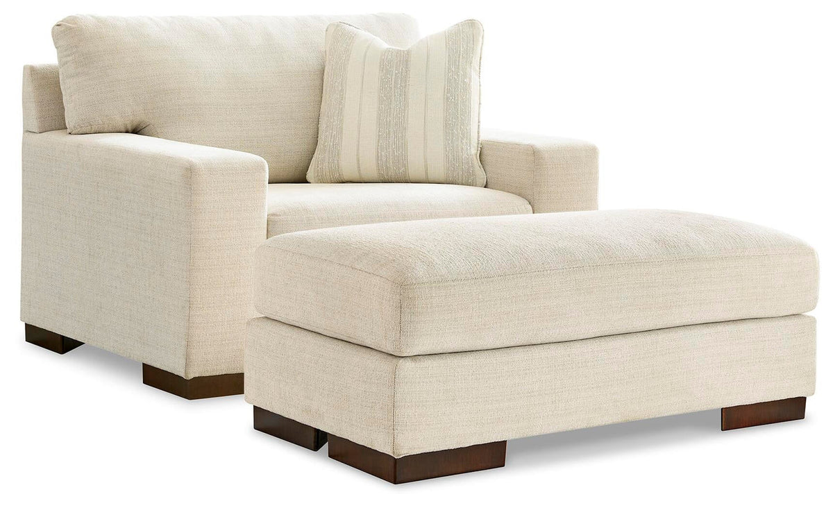 Maggie Birch chair and ottoman — product view 1